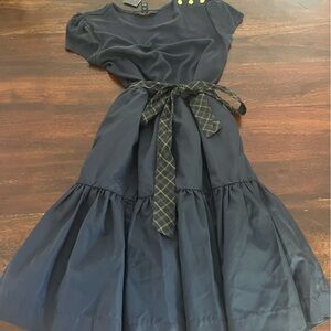 Polo Ralph Lauren. Navy Blue girls ribbon dress. Size XL.
